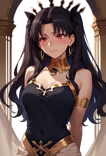 fate_(series),ishtar_(fate),tank top,mesh,cycling shorts  - AI generated anime art