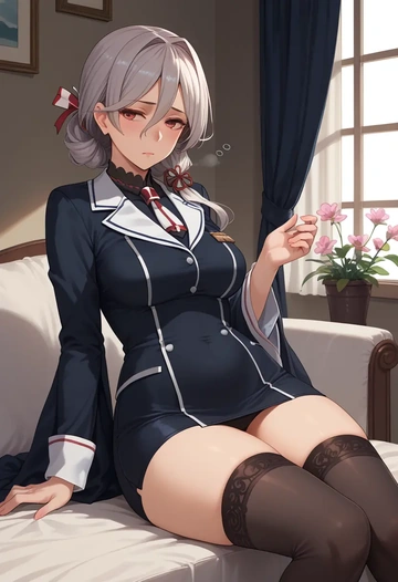 kantai_collection,isokaze_(kancolle),secretary, stockings  - AI generated anime art