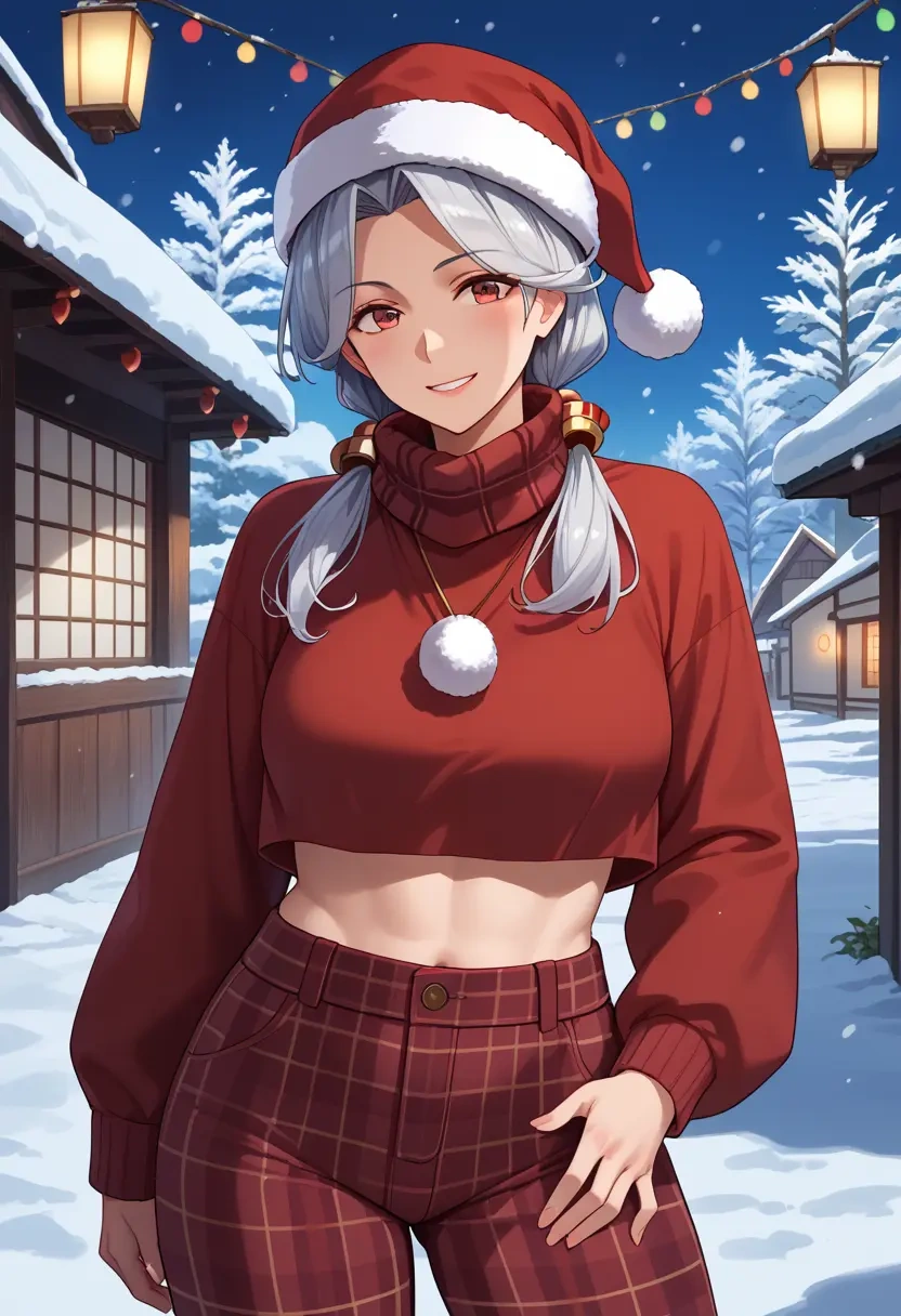 kantai_collection,isokaze_(kancolle),Christmas,plaid trousers  - 