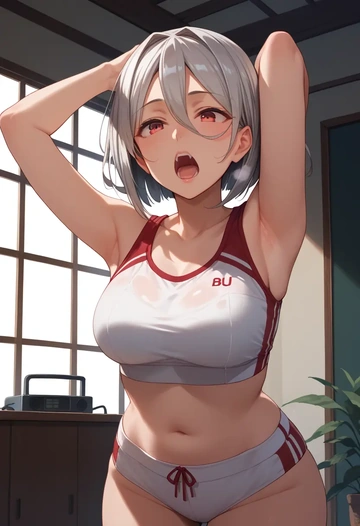 kantai_collection,isokaze_(kancolle),tankini top,board shorts  - AI generated anime art