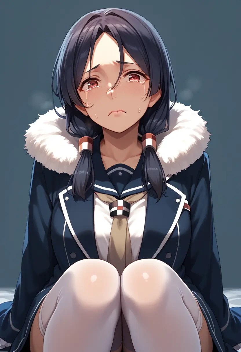 kantai_collection,isokaze_(kancolle),coat,fur-collar,tailored trousers  - 