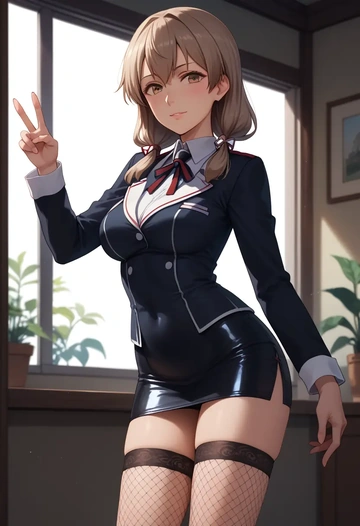 kantai_collection,isonami_(kancolle),secretary,stockings,sexy, panties  - AI generated anime art