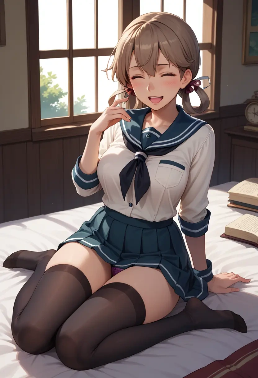 kantai_collection,isonami_(kancolle),jk uniform, stockings  - 