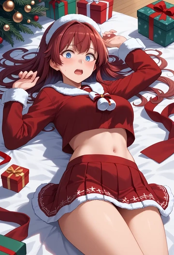 kantai_collection,isuzu_(kancolle),Christmas,skirt  - AI generated anime art