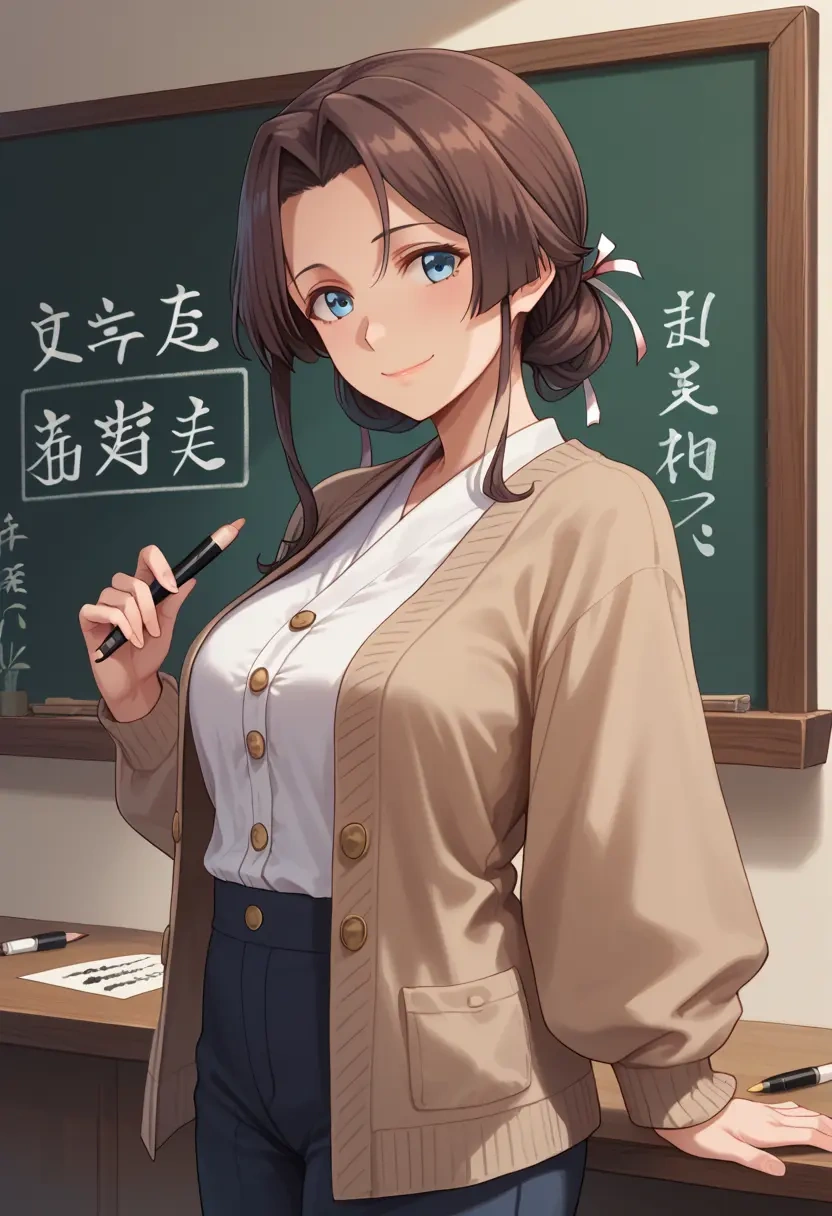 kantai_collection,isuzu_(kancolle),teacher, sweater  - 