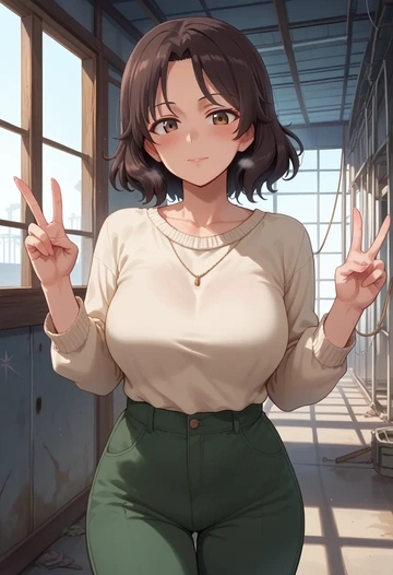 girls_und_panzer,isuzu_hana,sweater  - AI generated anime art