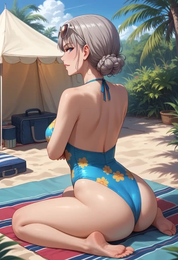 girls_und_panzer,itsumi_erika,swimsuit,sexy  - AI generated anime art