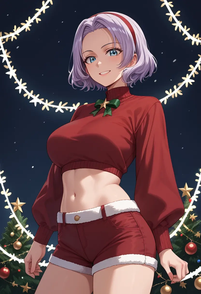 girls_und_panzer,itsumi_erika,Christmas,red velvet shorts  - 