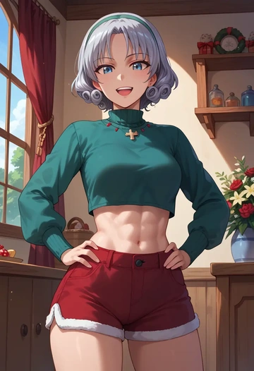 girls_und_panzer,itsumi_erika,red velvet shorts  - AI generated anime art