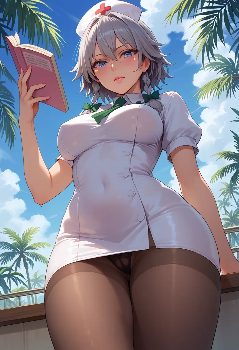 touhou,izayoi_sakuya,nurse pantyhose,mini skirt, sexy  - 