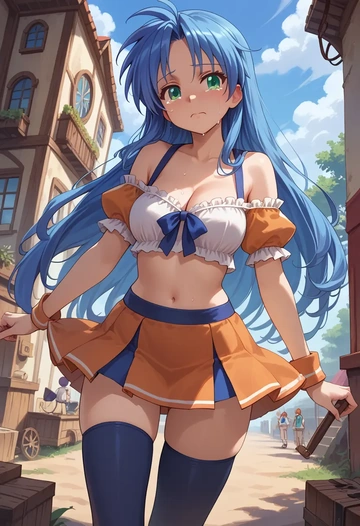 lucky_star,izumi_konata,mini skirt,stockings  - AI generated anime art