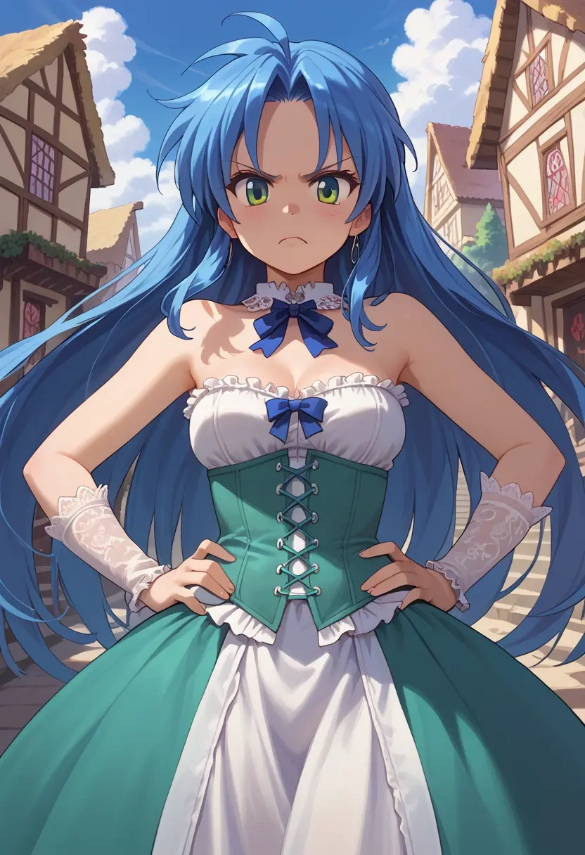 lucky_star,izumi_konata,corset,bustier,long tulle skirt  - 