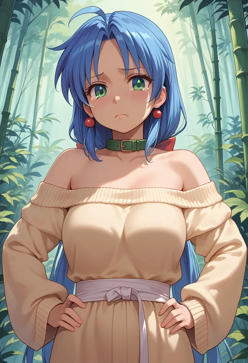 lucky_star,izumi_konata,sweater,off-shoulder,collar  - 