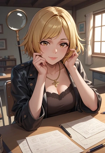 idolmaster,izumi_mei,detective  - AI generated anime art