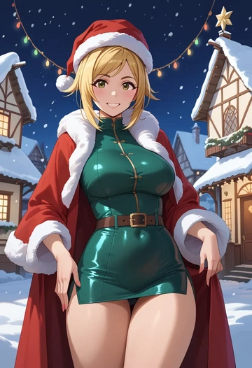 idolmaster,izumi_mei,Christmas,dress  - AI generated anime art