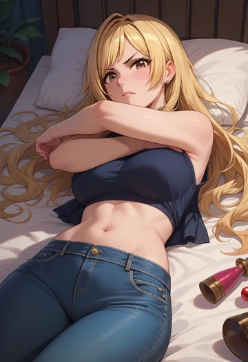 idolmaster,izumi_mei,crop top  - AI generated anime art