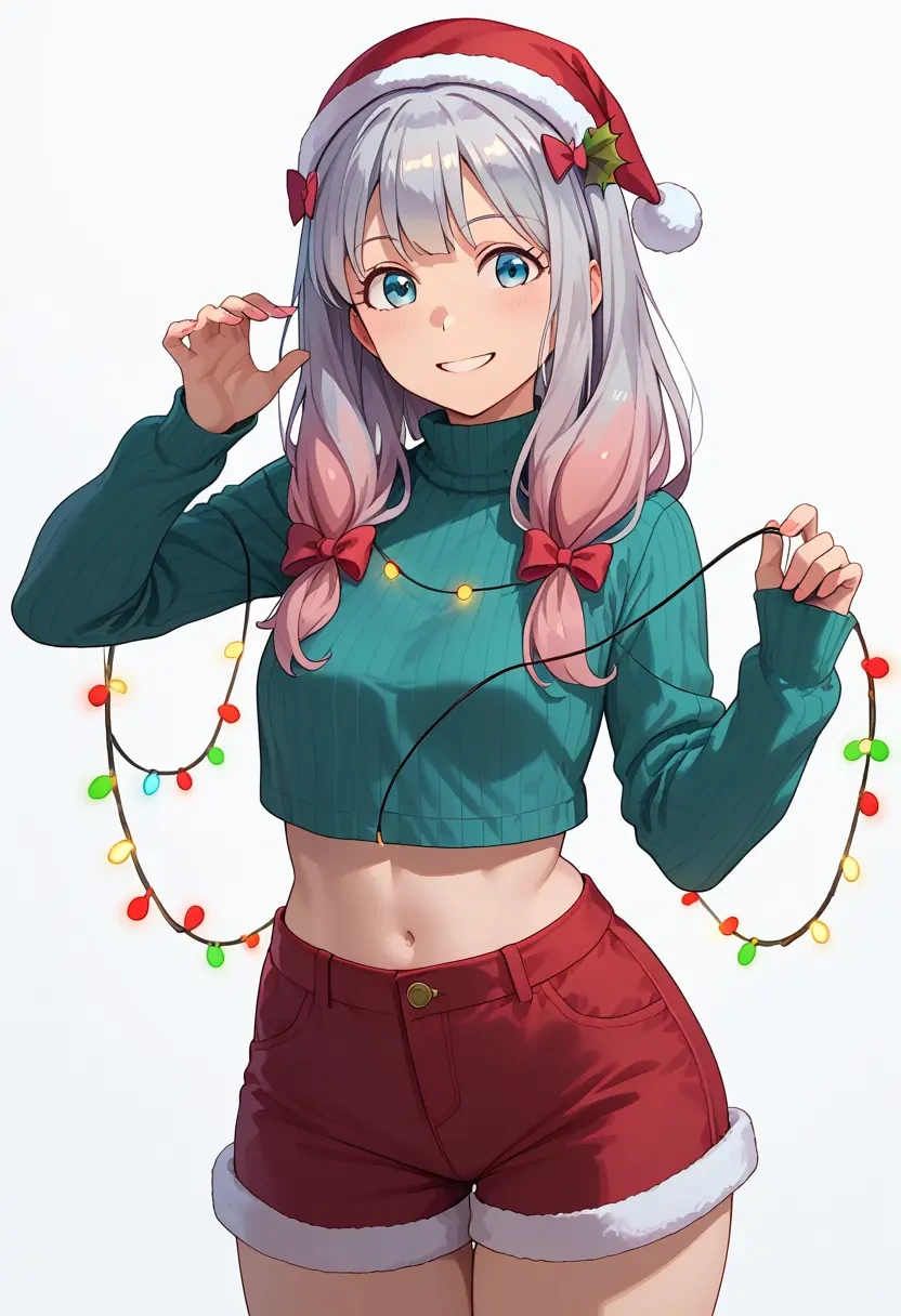 eromanga_sensei,izumi_sagiri,Christmas,red velvet shorts  - 