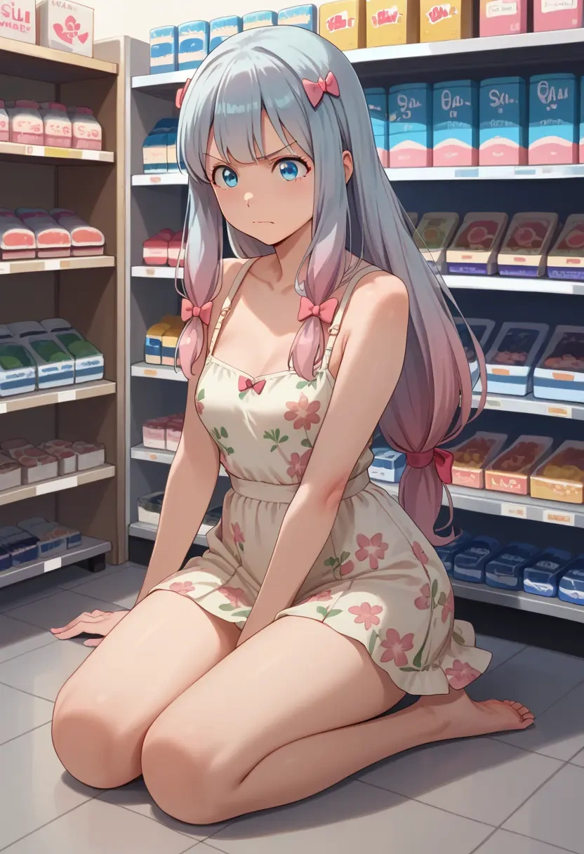 eromanga_sensei,izumi_sagiri,silk slip dress,floral prints  - 