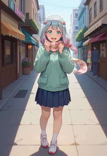 eromanga_sensei,izumi_sagiri,spring,student uniform,knit sweater  - AI generated anime art