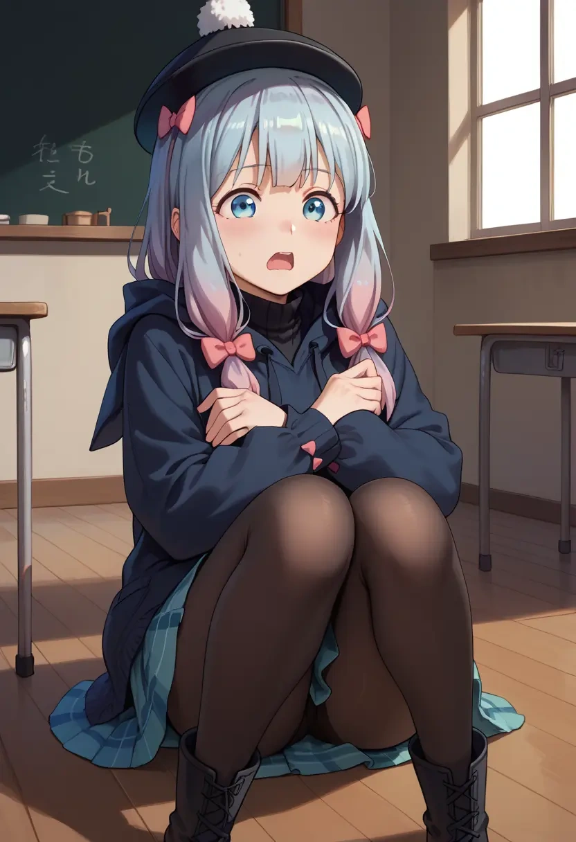 eromanga_sensei,izumi_sagiri,winter,student uniform,hooded coat  - 