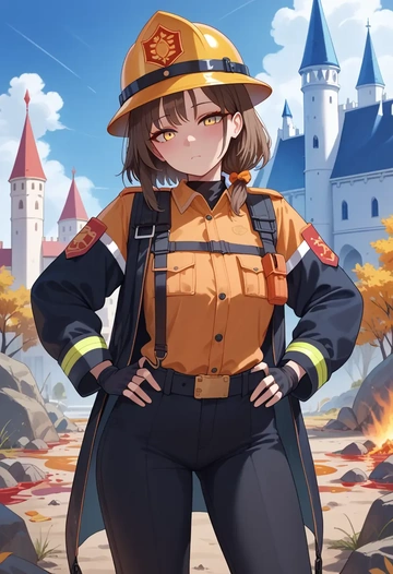 blue_archive,izuna_(blue_archive),firefighter  - AI generated anime art