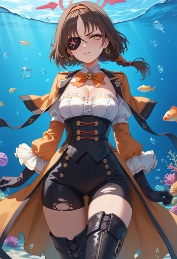 blue_archive,izuna_(blue_archive),pirate  - AI generated anime art