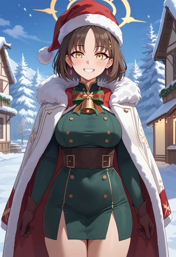 blue_archive,izuna_(blue_archive),Christmas,dress  - AI generated anime art