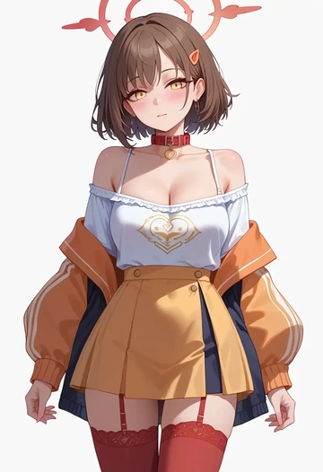 blue_archive,izuna_(blue_archive),collar,oversized,Thigh garters  - AI generated anime art