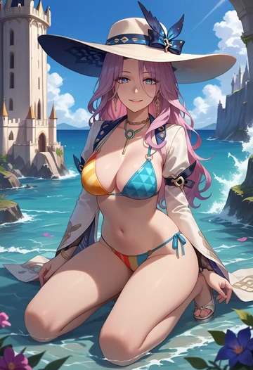 star rail,jade,bikini,rainbow-colored,sexy  - AI generated anime art