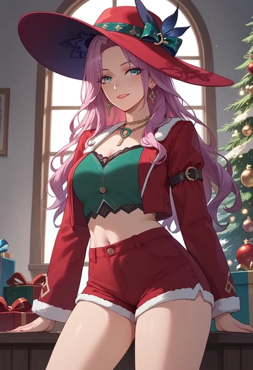 star rail,jade,Christmas,red velvet shorts  - AI generated anime art