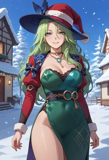 star rail,jade,Christmas,dress  - AI generated anime art