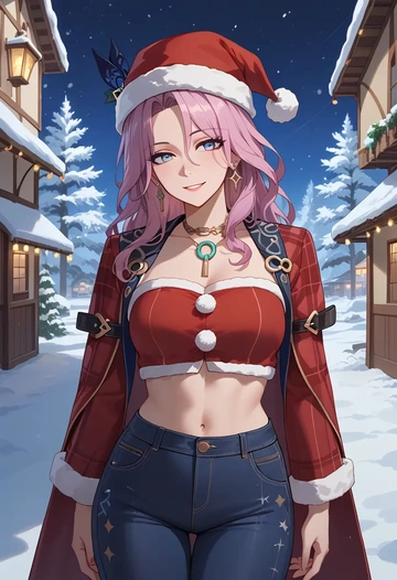 star rail,jade,Christmas,plaid trousers  - AI generated anime art