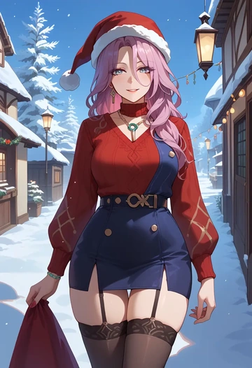 star rail,jade,sweater,stockings,Thigh garters  - AI generated anime art