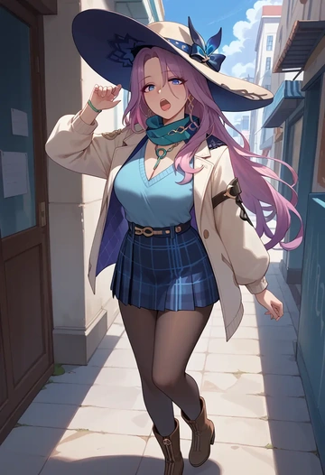 star rail,jade,winter,student uniform,down jacket  - AI generated anime art