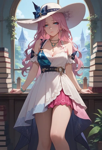 star rail,jade,silk slip dress  - AI generated anime art