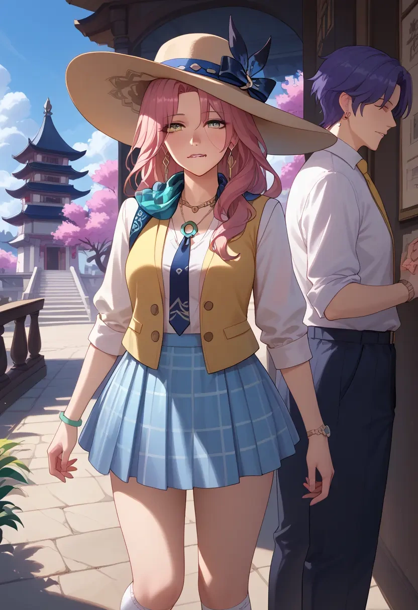 star rail,jade,spring,student uniform,vest  - 