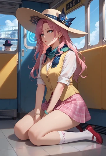 star rail,jade,spring,student uniform,vest  - AI generated anime art