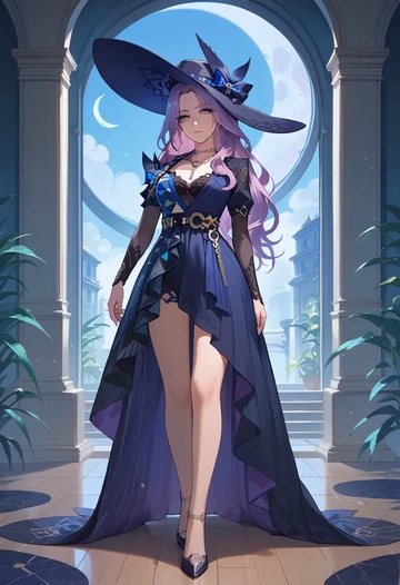 star rail,jade,gothic priestess gown,high slit,embroidered veil  - AI generated anime art