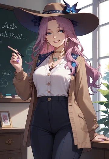 star rail,jade,teacher, sweater  - AI generated anime art