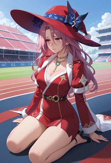 star rail,jade,Christmas,red velvet dress  - AI generated anime art