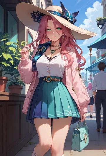 star rail,jade,spring,student uniform,light cardigan  - AI generated anime art