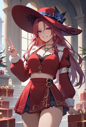 star rail,jade,Christmas,skirt  - AI generated anime art