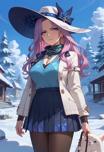 star rail,jade,winter,student uniform,puffer jacket  - AI generated anime art