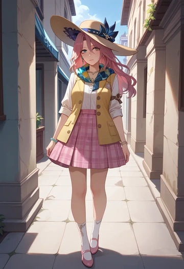 star rail,jade,spring,student uniform,vest  - AI generated anime art