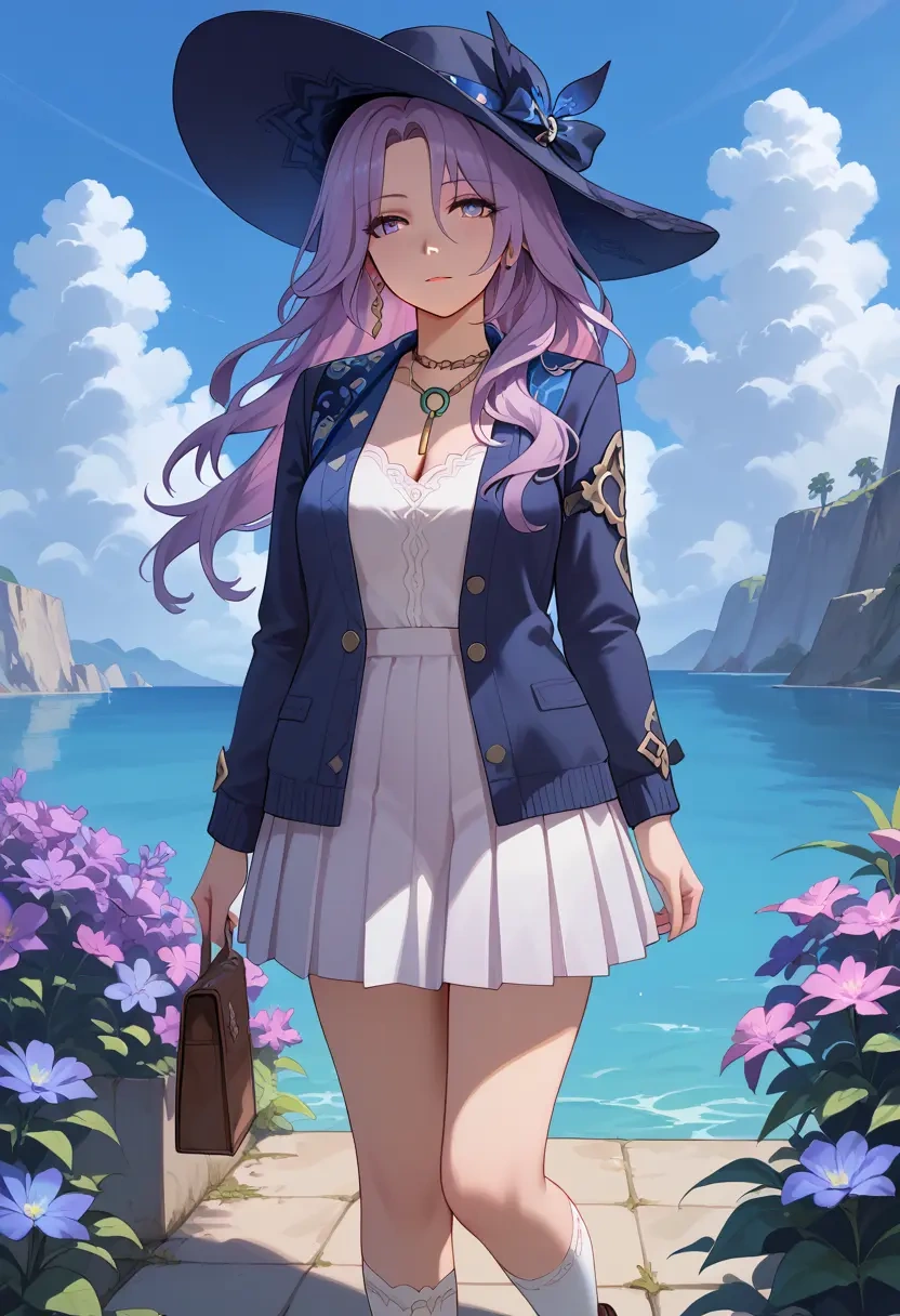 star rail,jade,spring,student uniform,cardigan  - 