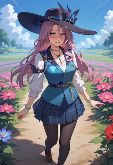 star rail,jade,winter,student uniform,vest  - AI generated anime art