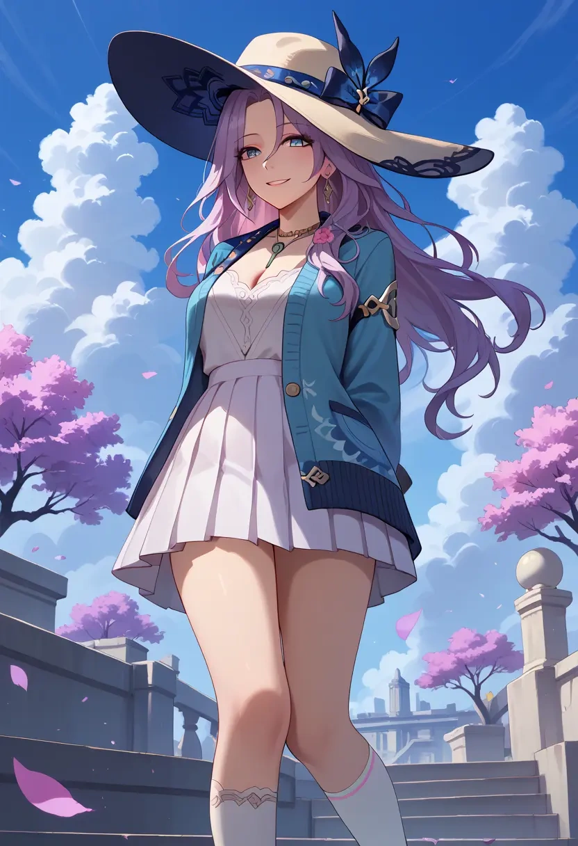 star rail,jade,spring,student uniform,cardigan  - 