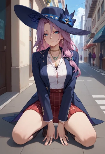 star rail,jade,winter,student uniform,plaid skirt  - AI generated anime art