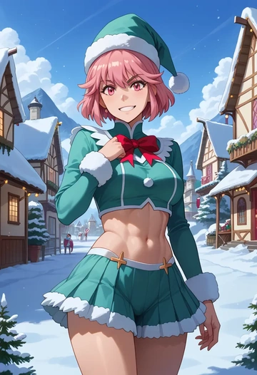 kill_la_kill,jakuzure_nonon,Christmas,dress  - AI generated anime art