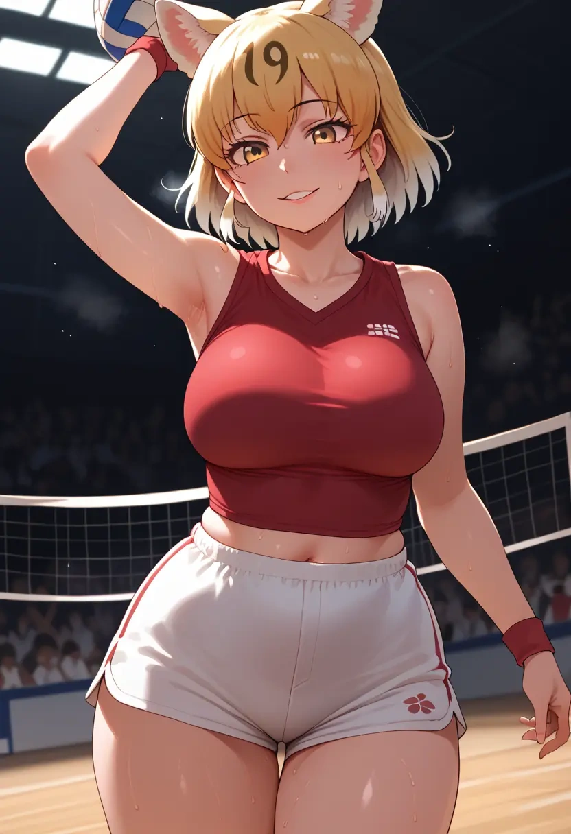 kemono_friends,japanese_crested_ibis_(kemono_friends),volleyball uniform  - 